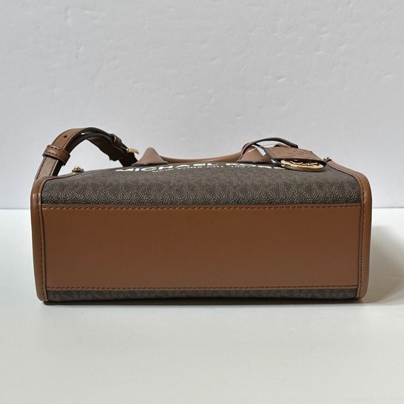 Michael Kors Mirella Small Shopper Tote Shoulder Bag MK Brown - Picture 5 of 12